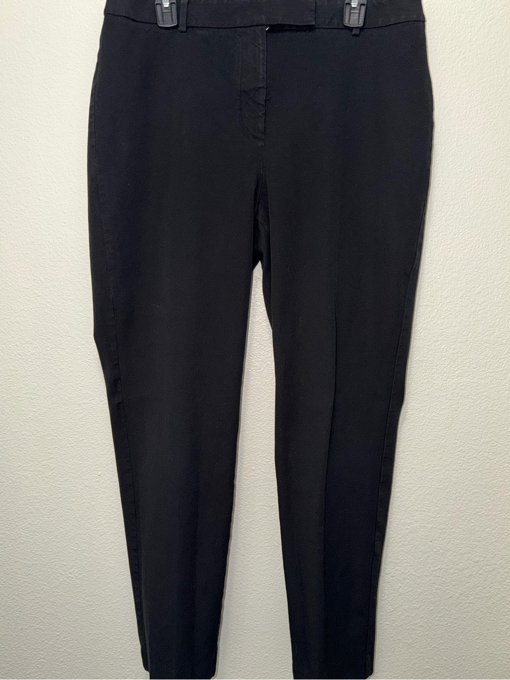 Talbots black flat front trousers, tapered leg, woman's size 14